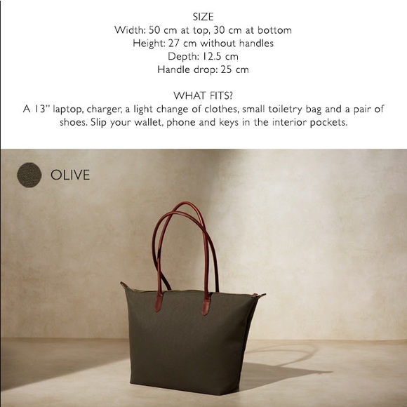 Linjer Canvas Tote - Olive - Picture 2 of 5